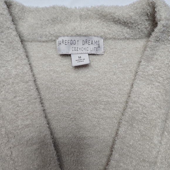 Barefoot Dreams Cozy Chic Lite Cardigan Bisque Size Medium - Picture 4 of 12